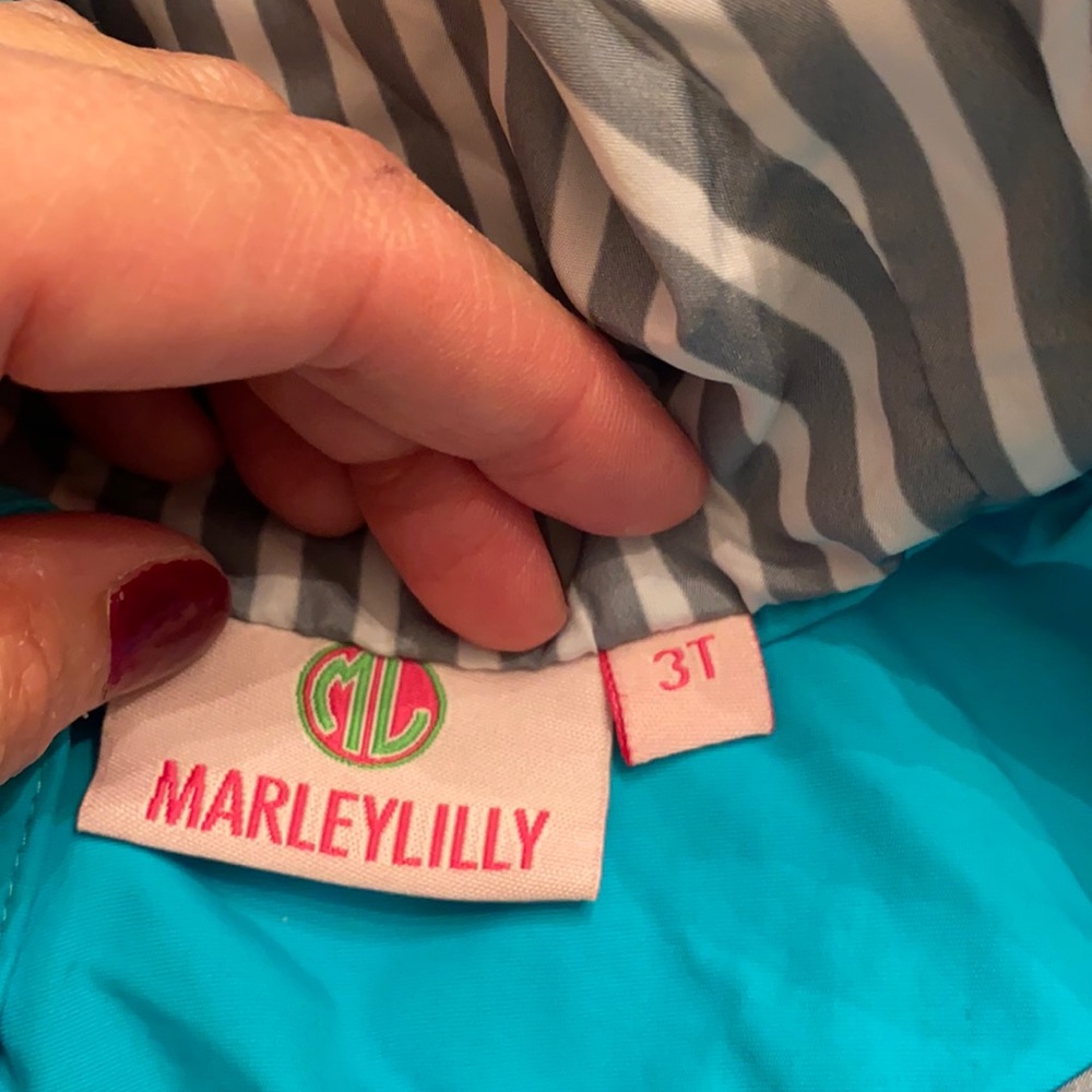 Marley lilly rain coat 3t. Monogrammed w/VSM